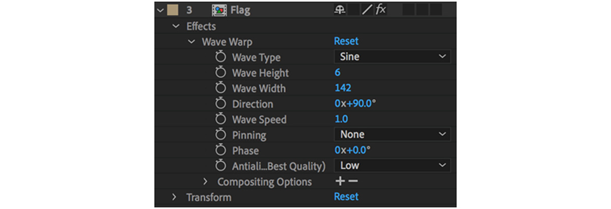 Animate a Flag with Wave Warp Effect