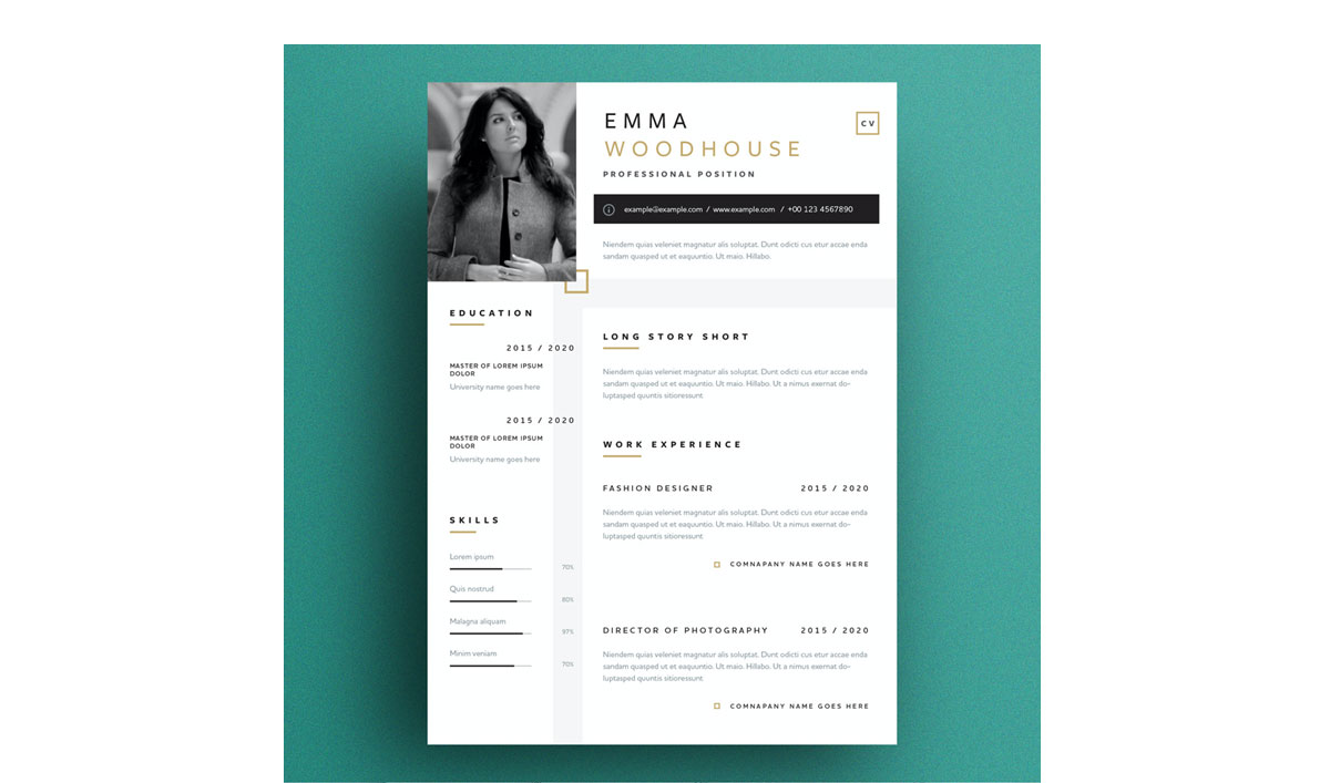 classic look with geometric accents resume template