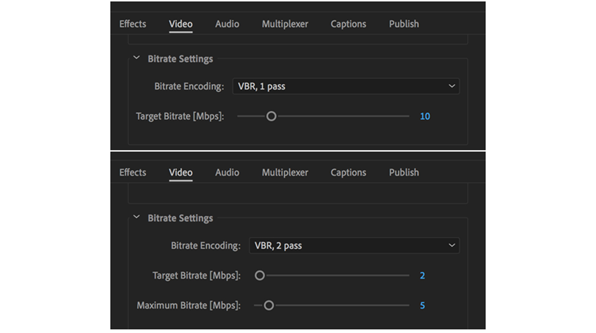 Before and After Video File Size in Adobe Premiere Pro