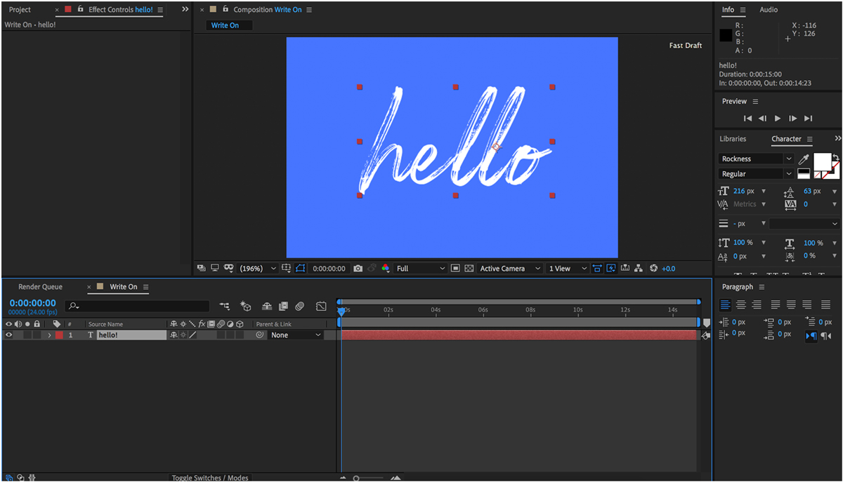 Write On! How to make text “draw on” in After Effects | Make it with Adobe  Creative Cloud
