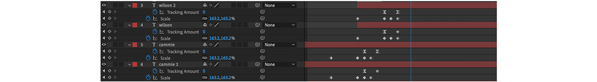 Timeline for Text Transitions in After Effects
