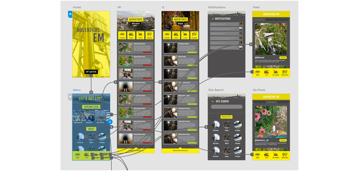 Preview of App Design Mockup in Adobe XD