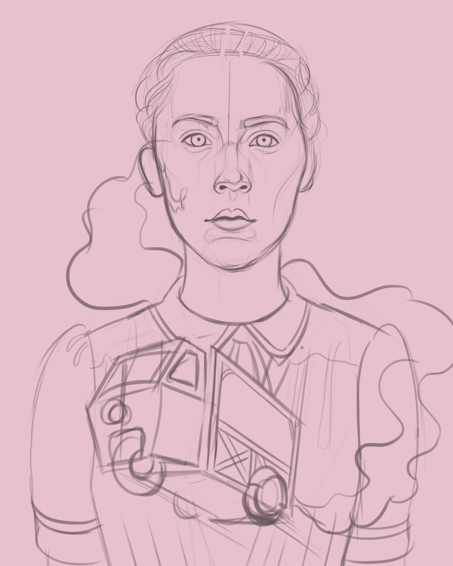 Rough Digital Sketch of Woman